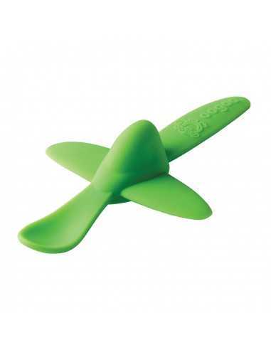 Cuchara de silicona en forma de avión verde Oogaa 