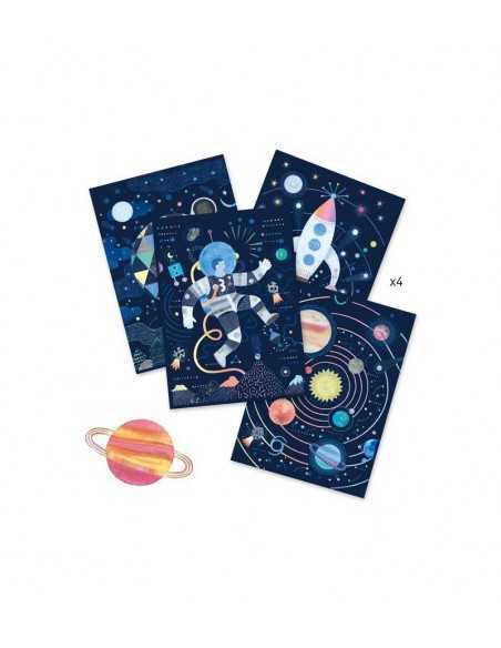 Cuadros para Rascar Misión Cosmos de Djeco