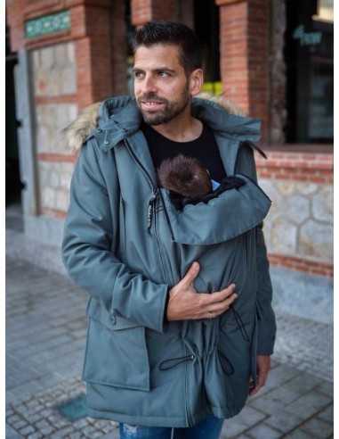 Abrigo de Porteo para padres Wallaby 2.0 Bandicoot (Gris y Negro)