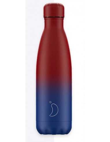 Botella Chilly Gardient Mate Azul y Rojo 500ML