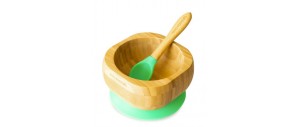 Bol Bamboo Verde con Cuchara de Eco Rascals