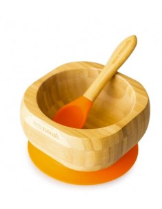 Bol Bamboo Naranja con Cuchara de Eco Rascals