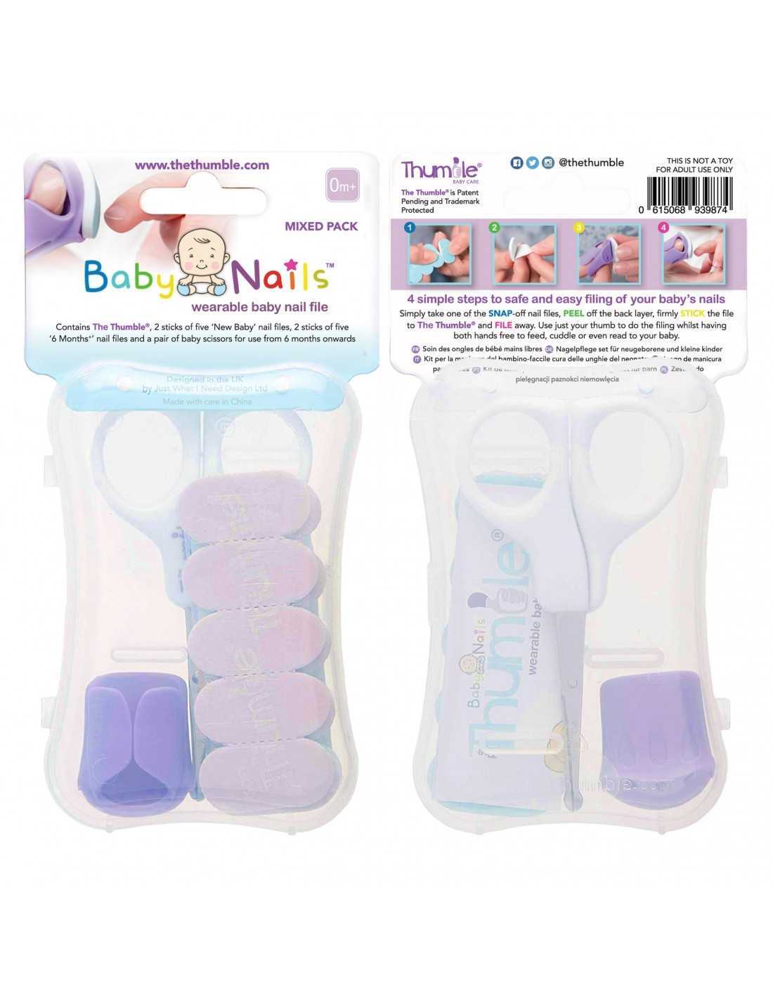  Baby Nails™ - La lima de uñas para bebé portátil I Paquete  mixto con tijeras : Bebés