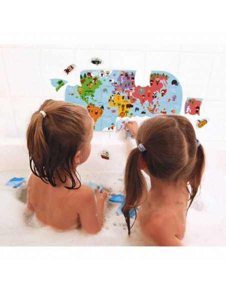 Puzzle Mapa del Mundo para el baño Janod