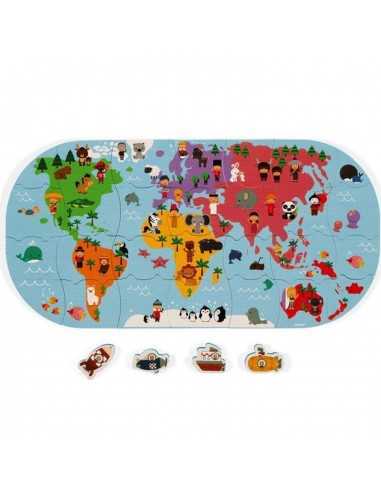 Puzzle Mapa del Mundo para el baño Janod