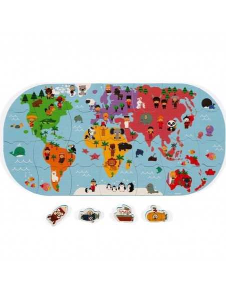 Puzzle Mapa del Mundo para el baño Janod