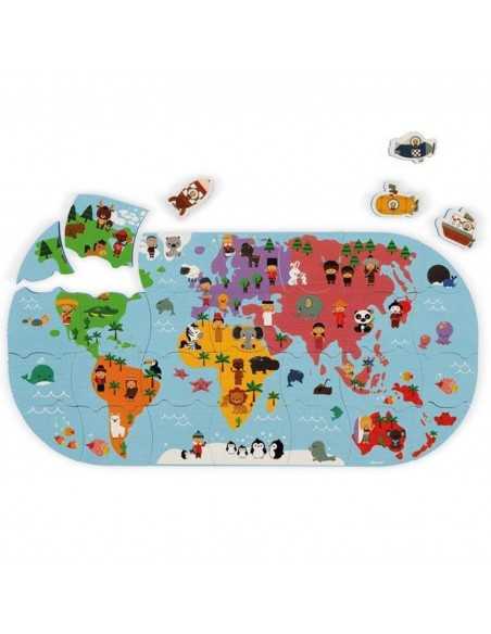 Puzzle Mapa del Mundo para el baño Janod