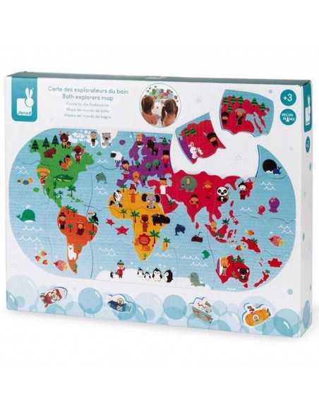 Puzzle Mapa del Mundo para el baño Janod