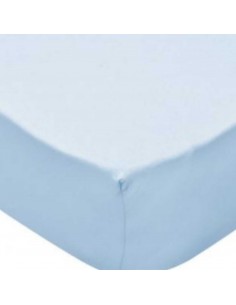 Sábana Bajera Ajustable para Minicuna y Cuna Color Celeste