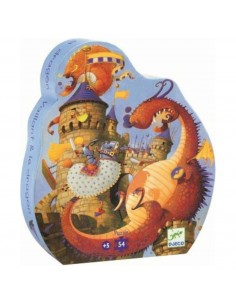 Puzzle Silueta Vaillant y el Dragón de Djeco