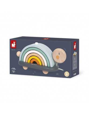 Juguete de Arrastre y Apilable Tortuga Arcoiris de Janod