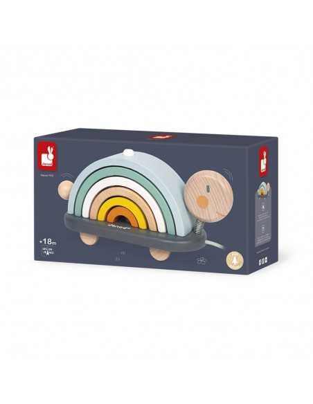 Juguete de Arrastre y Apilable Tortuga Arcoiris de Janod