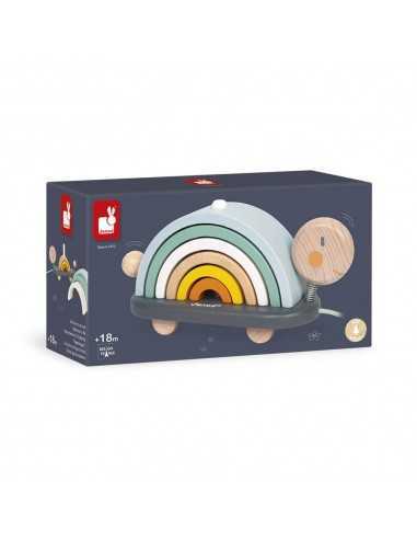 Juguete de Arrastre y Apilable Tortuga Arcoiris de Janod