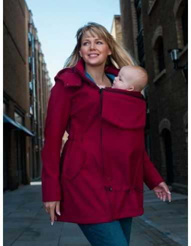 Abrigo porteo y premamá Wombat Shell rojo