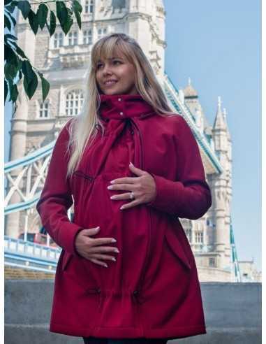 Abrigo porteo y premamá Wombat Shell rojo