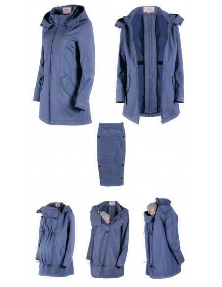 Abrigo porteo y premamá Wombat Shell azul
