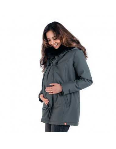 Abrigo de Porteo y Embarazo Wallaby 2.0 Black Soul (Gris y Negro)