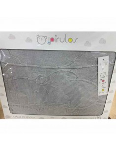 Manta de algodon tricotada Globo Gris de Bimbidreams