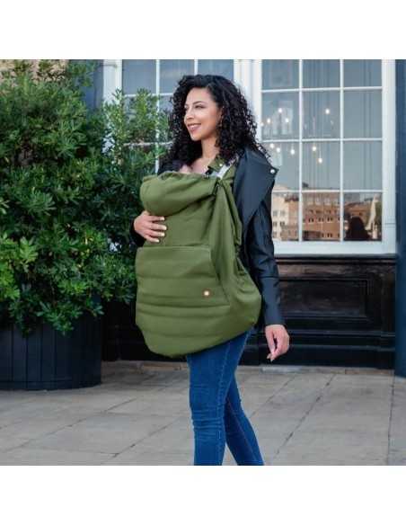 Cobertor porteo invierno Wombat Verde y Beige