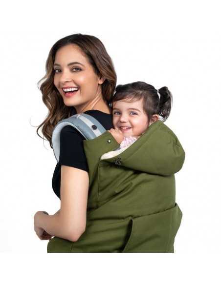 Cobertor porteo invierno Wombat Verde y Beige