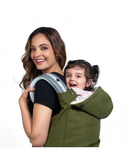 Cobertor porteo invierno Wombat Verde y Beige