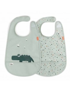 Pack 2 Baberos con Velcro Croco, Ozzo y Elphee de Done by Deer 2