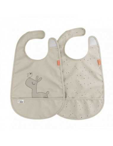 Pack 2 Baberos con Velcro Lalee Sand de Done by Deer