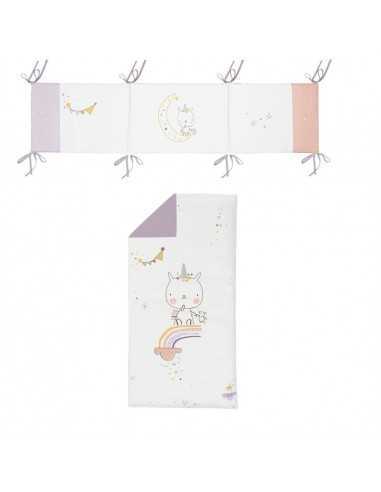 Comprar juego colcha reversible y protector de cuna Dinos Bimbidreams