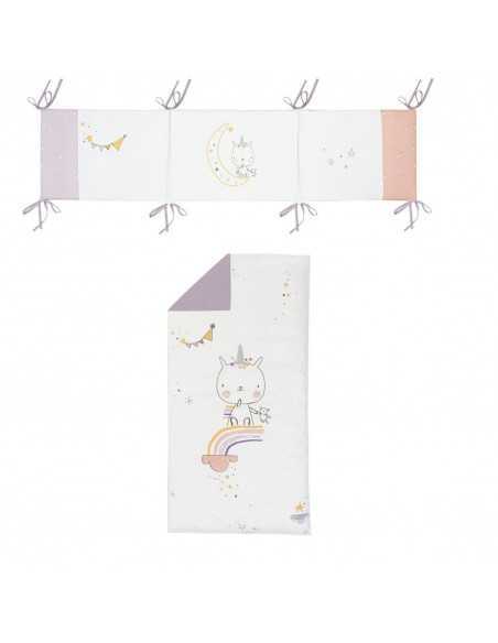 Comprar juego colcha reversible y protector de cuna Dinos Bimbidreams