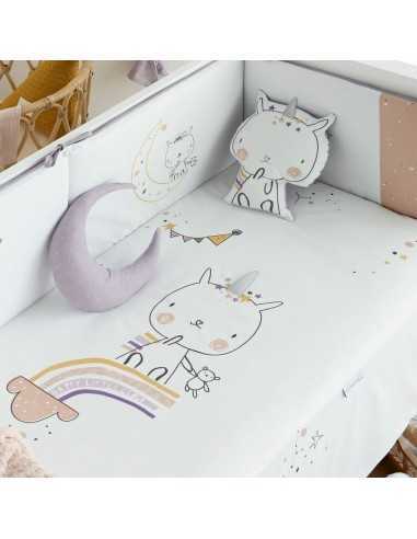 Comprar juego colcha reversible y protector de cuna Dinos Bimbidreams