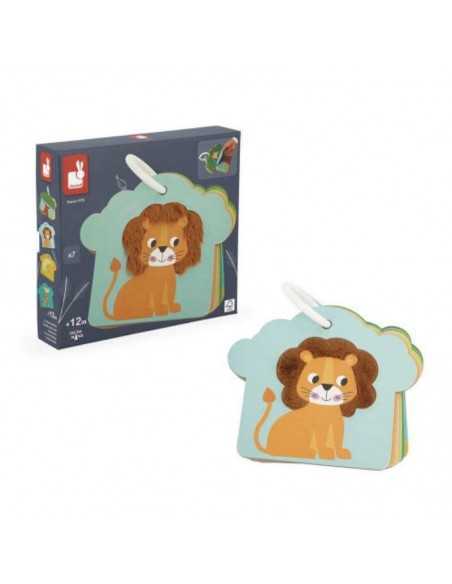 Juego sensorial con texturas de animales de la sabana