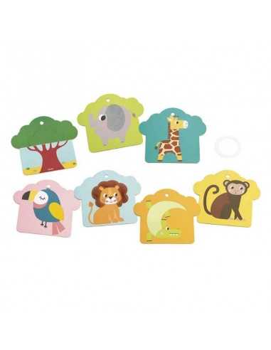 Juego sensorial con texturas de animales de la sabana