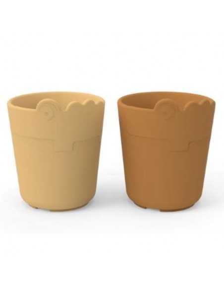Pack 2 Mini tazas Kiddish Croco Mostaza de Done by Deer