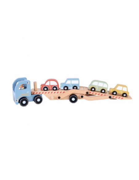Camión de Transporte de coches de madera de Little Dutch | Tienda de juguetes en Madrid