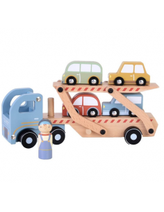 Camión de Transporte de coches de madera de Little Dutch | Tienda de juguetes en Madrid