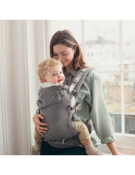 Mochila portabebés Quokkababy E Carrier: Diseño ergonómico y elegante en Light Grey