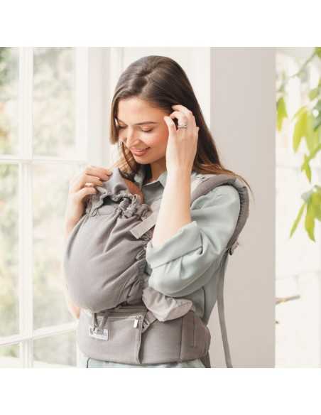 Mochila portabebés Quokkababy E Carrier: Diseño ergonómico y elegante en Light Grey