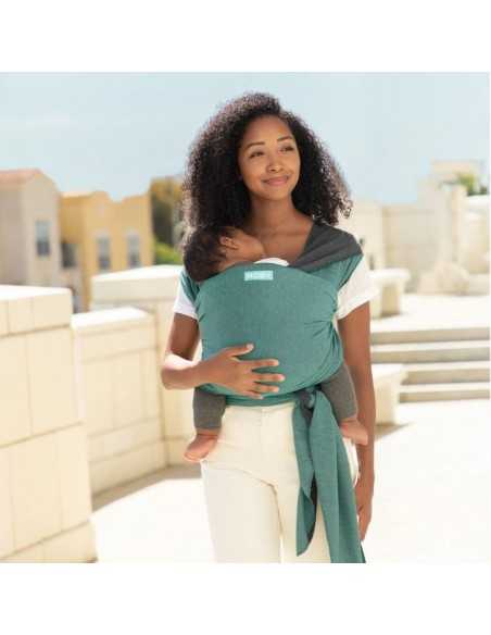 Comprar Fular Portabebés Elástico Moby Wrap Reversible Jade-Grey |Envío 24h