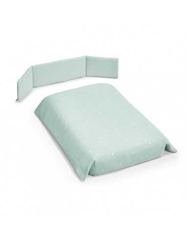 Pack textil para minicuna 90x50 sena verde menta