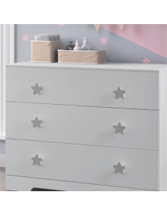Colección comoda con tiradores de bola o estrella Micuna - Cómoda de diseño Bebé - Mejor precio
