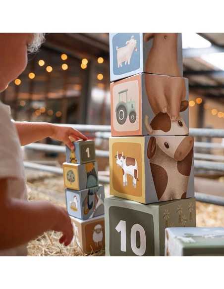 Bloques Apilables Pequeña Granja de Little Dutch | Juguetes Apilables para Niños