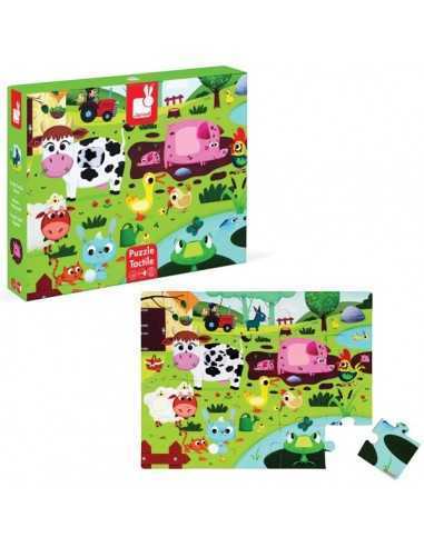 Puzzle táctil Animales de la Granja de Janod