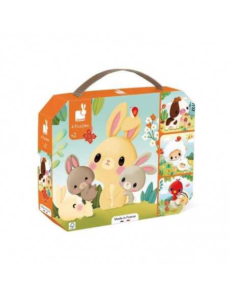 Puzzle Evolutivo Los Animales de la Granja Janod, juguete educativo para niños