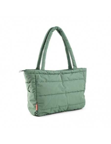 Parte trasera Bolso Tote Acolchado Verde