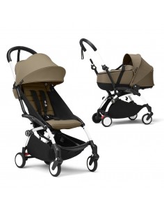 Cochecito YOYO 3 con capazo para recién nacido chasis negro textil Aqua 2