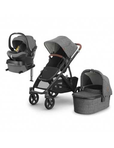 Trío Uppababy Vista V3 + Grupo 0 Mesa i-Size + Base ISOfix color Greyson