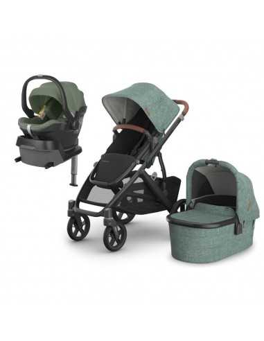 Trío Uppababy Vista V3 + Grupo 0 Mesa i-Size + Base ISOfix color Gwen