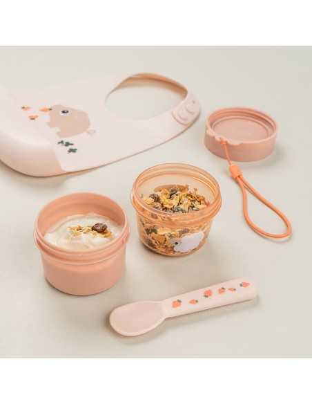 Envase Snack Bidireccional Pequeña Granja de Done By Deer Rosa