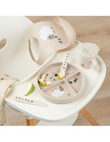 Plato Con Ventosa y Compartimientos Pequeña Granja de Done by Deer Arena