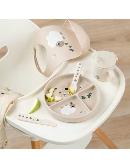 Plato Con Ventosa y Compartimientos Pequeña Granja de Done by Deer Arena